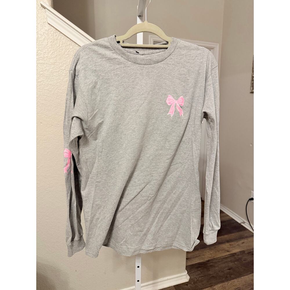 Simply southern Doing my best Gray Graphic Long sleeve Tee Size Medium NWT